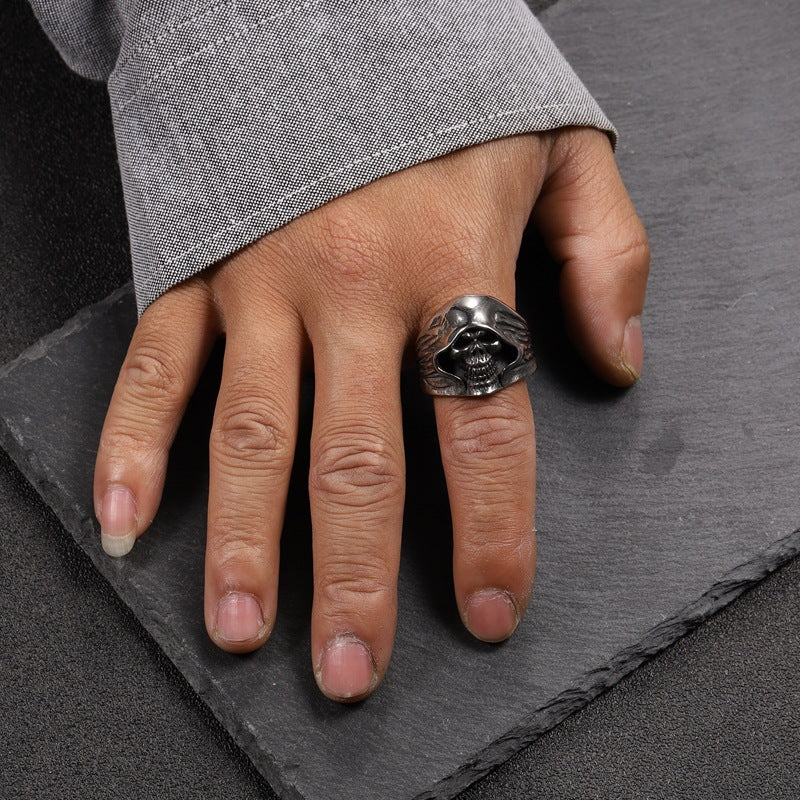 Wholesale Punk Grim Reaper Skull Men's Ring